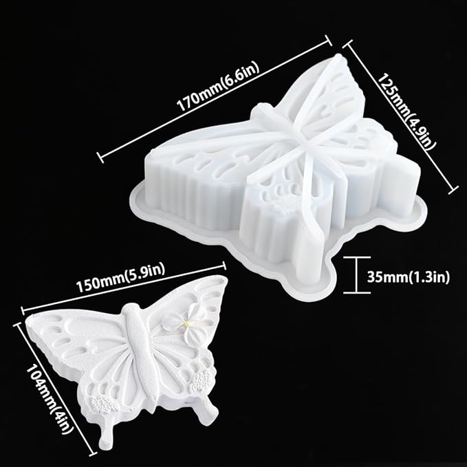mostsom Butterfly Shape Food Grade Silicone Baking Mold Cake Mould Chocolate Muffin Mousse Jelly Candy Cookie Soap Candle Making Tools (B_ Butterfly)