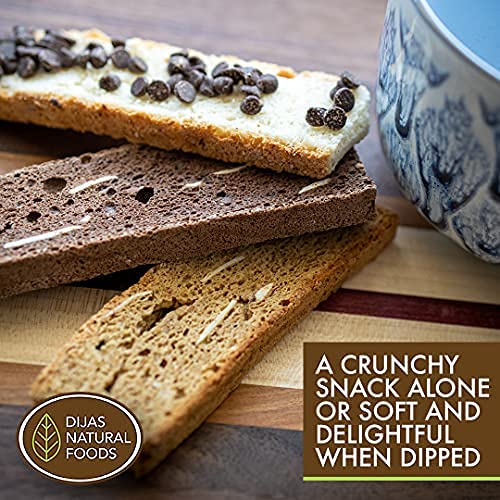 DIJAS Natural Foods, Crunchy Fat Free Biscotti Cookie, All Natural Preservative Free Ingredients, Delicious Low Calorie Snack (4 Pack, Original Variety)