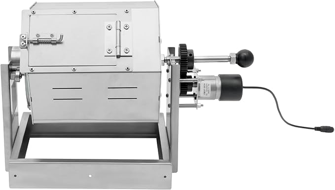 0.66-2.65LBS Automatic Coffee Roaster for Home Use, Stainless Steel Electric Coffee Bean Roaster Machine with Glass Window+Thermometer, Drum Style Nuts Peanuts Roaster Silver