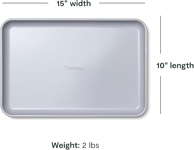 Caraway Non-Stick Ceramic Baking Sheet - Naturally Slick Ceramic Coating - Non-Toxic, PTFE & PFOA Free - Perfect for Baking, Roasting, and More - Medium (15" x 10") - Black