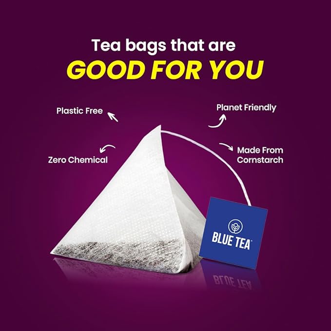 BLUE TEA - Milk Thistle Tea - 10 Count - Pyramid Plant Based Tea Bag | Liver Cleaning and Immune Support | Milk Thistle Seeds - Caffeine Free - Herbal Tea - Non Bitter | Zipper Pack