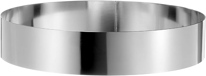 HARFINGTON Round Cake Ring 10 x 2 Inch Seamless Stainless Steel Pastry Mousse Dessert Ring Mirror Coating for Baking Cooking Making Tool