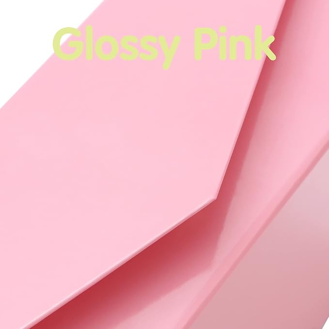 HAPPY POTATO 5 Packs Gift Boxes 7.5x7.5x3 Inches, Pink Gift Boxes with Lids, Bridesmaid Proposal Boxes, Square Gift Boxes, Magnetic Gift Boxes for Presents (Glossy Pink, Pack of 5)