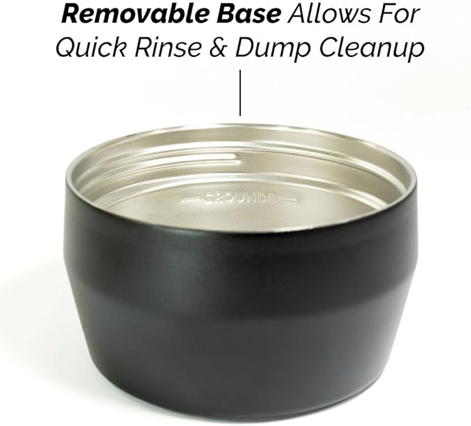 Uptowner French Press | 32 fl oz Stainless Steel | US Patented Bru-Stop & Removable Bottom | Double-Wall Insulated for Smooth, Balanced Coffee – No Grit, No Bitterness