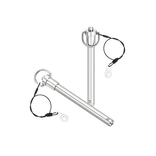 uxcell 2 Pcs Quick Release Pin, 1/2" x 4" (Dia. x L) Push-Button Ball Locking Pin, 304 Stainless Steel, Silver