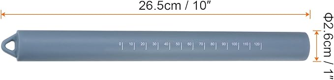 HARFINGTON Silicone Rolling Pin 10" Silicone Surface Non-Stick Stainless Steel Inner Core Dough Roller Kitchen Roller for Baking Pastry Pizza Fondant Bread, Blue