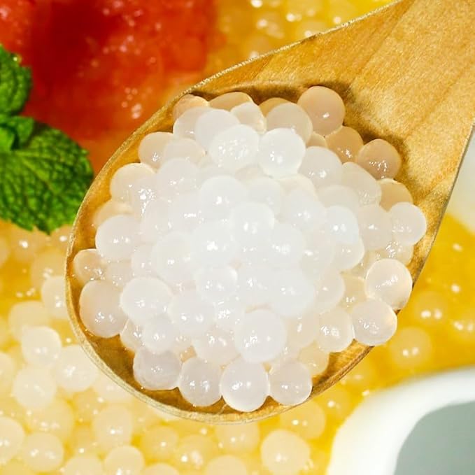 Authentic Thai Small Tapioca Boba Pearls (Sago Balls) from Cassava - Perfect for Bubble Tea, Pudding, Desserts - Gluten-Free, Vegan-Friendly & Flavor-Absorbent - Versatile for Soups and Sauces, Best for Bubble Boba Milk Tea, Tapioca Pudding, Desserts, ...