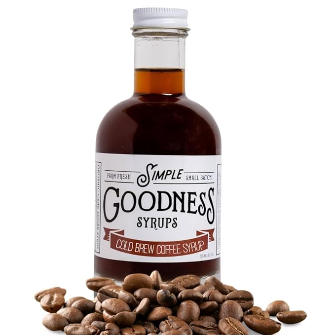 Simple Goodness Sisters Simple Syrup, Organic Cane Sugar, Syrup for Cocktails & More (13 Servings, Vanilla Coffee)