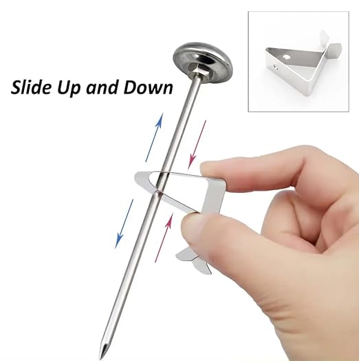 1 3/8 Inch Dial Milk Coffee Food Thermometer with Clip,Best Instant Read Thermometer for The Coffee Drinks,Chocolate Milk Foam,Meat Cooking