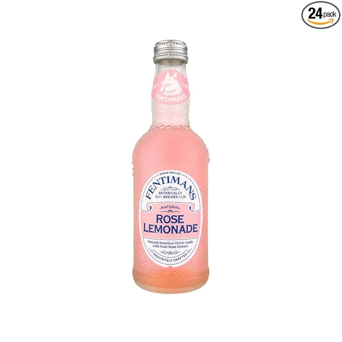 Fentimans Sparkling Rose Lemonade - Sparkling Pink Lemonade with Natural Ingredients & Pure Rose Extract, Mixer, Craft Soda, Botanically Brewed Lemonade - 9.3 Fl Oz (Pack of 24)