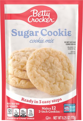 Betty Crocker Sugar Cookie Mix, Makes twelve (12) 2-inch Cookies, 6.25 oz.