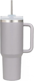 40oz Stainless Steel Tumbler with Handle & Metal Straw – Insulated Double Wall Travel Mug with Lid, Large Coffee Cup for Hot & Cold Drinks, Fits Car Cup Holders