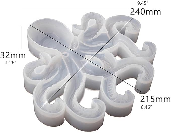 Octopus Resin Mold, Gasusen 2PCS 3D Large Sea Animals Octopus Silicone Molds for Epoxy Resin Casting, Wall Hanging Ornaments, Home Decor, Halloween Christmas Gifts, DIY Craft