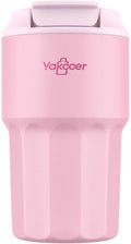 16 oz Coffee Insulated Tumbler with Lid and Flip Straw, Leak-Proof Food Grade 304 Stainless Steel Travel Coffee Mug, Double Wall Vacuum Cup for Hot and Cold Drinks (Pink)