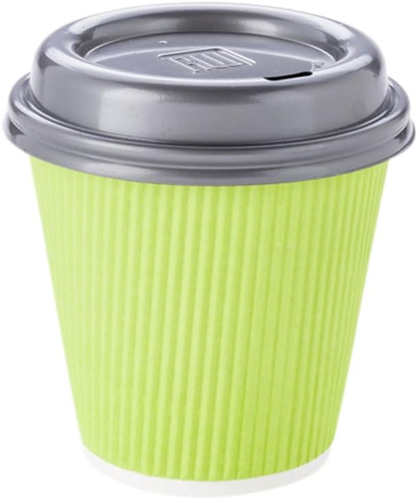 Restaurantware 8 Ounce Double Wall Disposable Coffee Cups, 500 Insulated Light Green Paper Tumblers, Ripple Wall Design, Lids Sold Separately for Hot Drinks like Tea, Hot Chocolate, and More