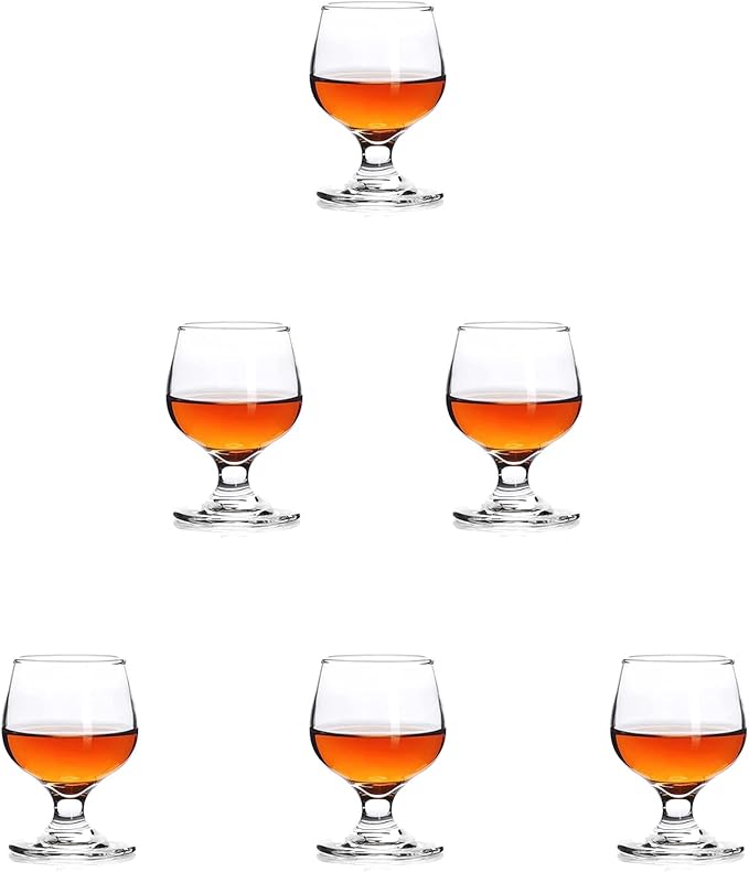 1.75oz Mini Shot Glass Set of 6 - Clear, Super Cute, Perfect for Tasting Brandy - Glass Snifters