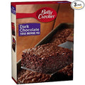 Betty Crocker Dark Chocolate Fudge Brownie Mix (Pack of 3) 19.9 oz Boxes