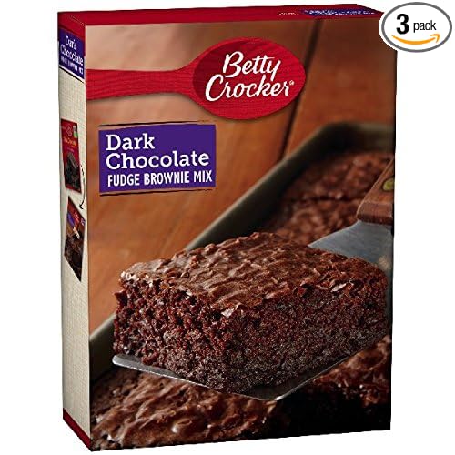 Betty Crocker Dark Chocolate Fudge Brownie Mix (Pack of 3) 19.9 oz Boxes