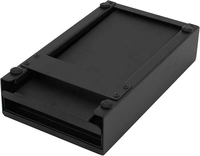 Espresso Knock Box Drawer, Stainless Steel Coffee Grounds Container with Removable Rubber Knock Bar and Non-slip Base, Mini 9.29 x 5.43 x 2.08 inches (Black)
