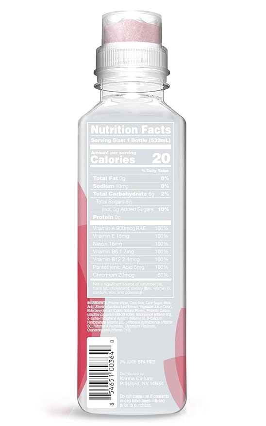 Karma Probiotic Water - 12 Pack, Berry Cherry Drink - Immune & Gut Health Support