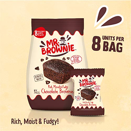Mr. Brownie Chocolate Brownies | 8 Individually Wrapped Brownie Bites | Snack Packs for Kids & Adults | Real Belgian Chocolate | 2 Pack