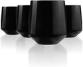Drinique Unbreakable Stemless Wine Glasses (Set of 4) 12oz Tritan Plastic Stemless Glassware for Indoor or Outdoor Use - Black