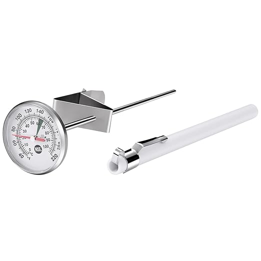 1 3/8 Inch Dial Milk Coffee Food Thermometer with Clip,Best Instant Read Thermometer for The Coffee Drinks,Chocolate Milk Foam,Meat Cooking