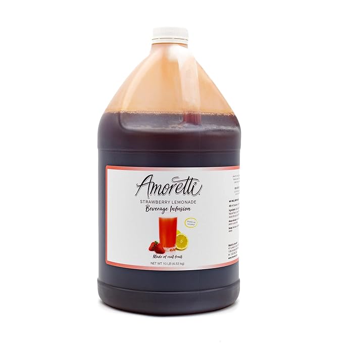 Amoretti - Strawberry Lemonade Beverage Infusion - Drink Mix & Water Enhancer with Pump for Flavoring Cocktails, Waters, Teas, and other Beverages, Preservative Free