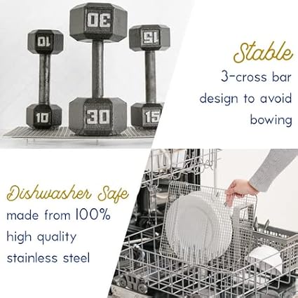 Ultra Cuisine Heavy Duty 100% Stainless Steel Cooling Rack for Cooking and Baking - Baking Rack & Wire Cooling Rack - Fits Quarter and Jelly Roll Sheet Pans - 8.5''x 12'' & 10''x 14.75''