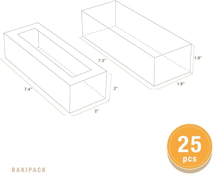 25 Macaron Boxes for 6 Macarons White Macaron Boxes with Interior Measurement 7.3" x 1.9" x 1.9" Macarons Gift Boxes with Clear Window (without Macaron inside)