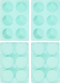 uxcell 4pcs Silicone Muffins Pan, 6 Cup Silicone Cupcake Pan Nonstick Baking Tray for Muffins, Cupcakes, Dishwasher Safe, Green