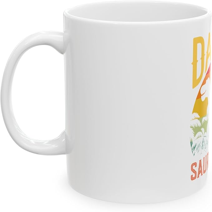 11 OZ Novelty Coffee Mugs - Christmas Gift (Daddy Saurus Rex Theme)