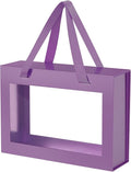 Purple Gift Box with Window, Clear Magnetic Gift Box for Present, Bridesmaid Proposal Box (10.5x7.5x3 Inches)