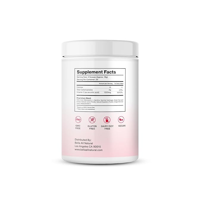 Bella All Natural Skinny Lemonade - Raspberry Flavor, 560g