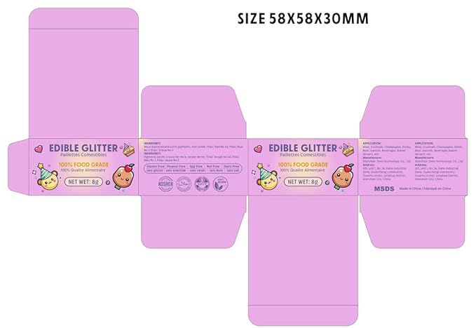 Nomeca Edible Glitter for Drinks Cakes, 8 grams Food Grade Luster Dust Sprinkles Glitter for Cake Decorations, DIY Cocktails, Beverages & Cake Decorating, Dessert Cake Topper (11-Fruit Green)
