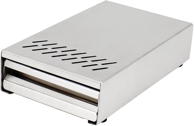 Espresso Knock Box Drawer, Stainless Steel Coffee Grounds Container with Removable Rubber Knock Bar and Non-slip Base, Mini 9.29 x 5.43 x 2.08 inches (Silver)