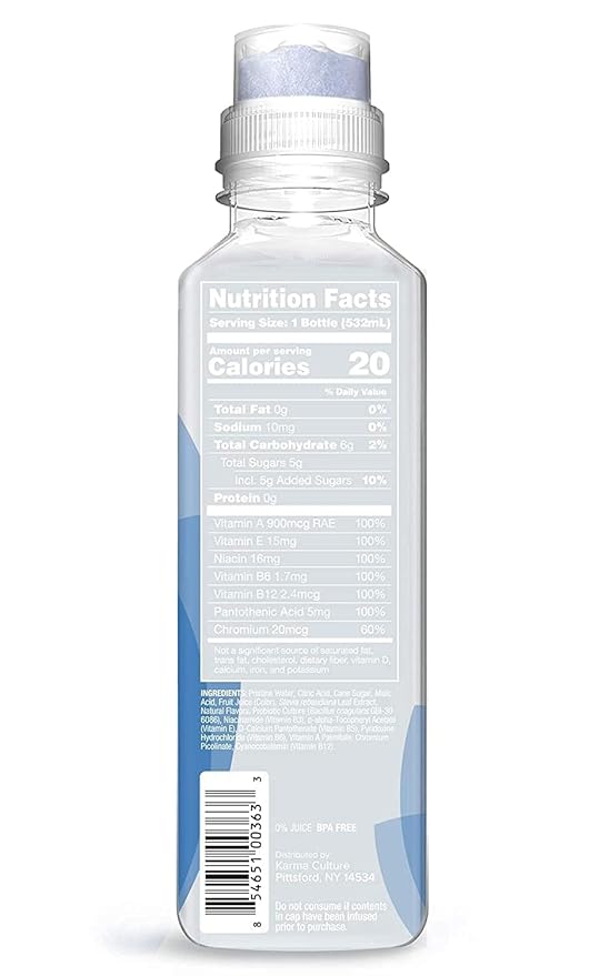 Karma Probiotic Water - 12 Pack, Blueberry Lemonade Drink - Immune & Gut Health Support