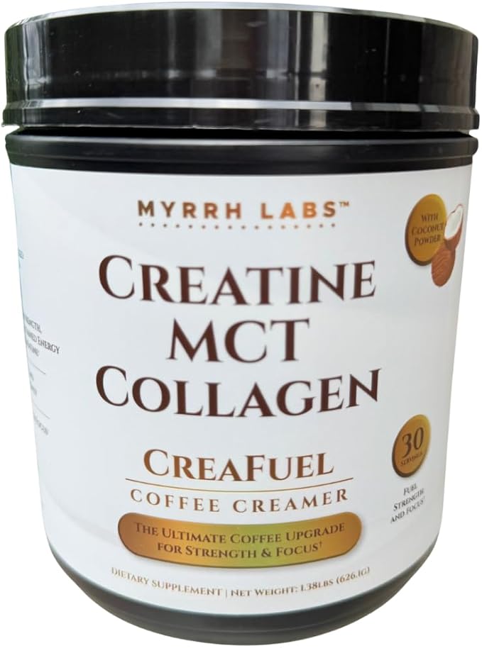 CreaFuel Creatine Collagen MCT Coconut Coffee Creamer Powder Sugar Free Keto and Paleo Friendly Supplement for Muscle Energy Brain Health Skin and Joint Support 30 Servings