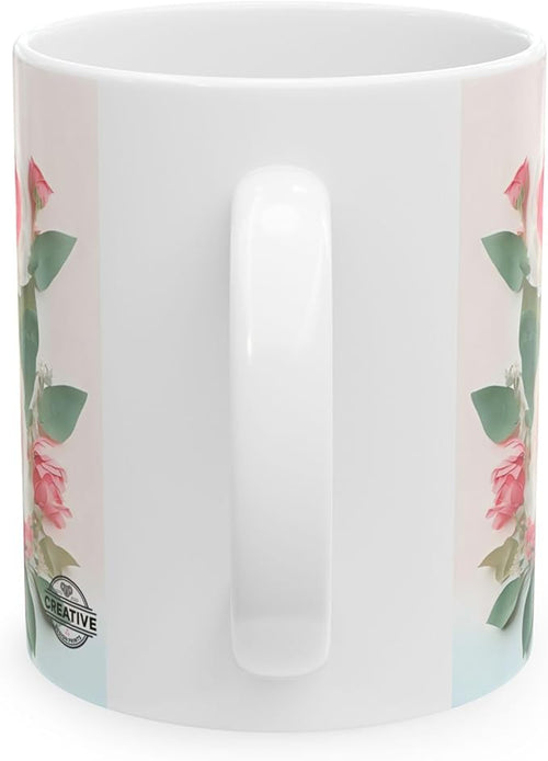 11 OZ Novelty Coffee Mugs - Christmas Gift (Rose Flower Theme)