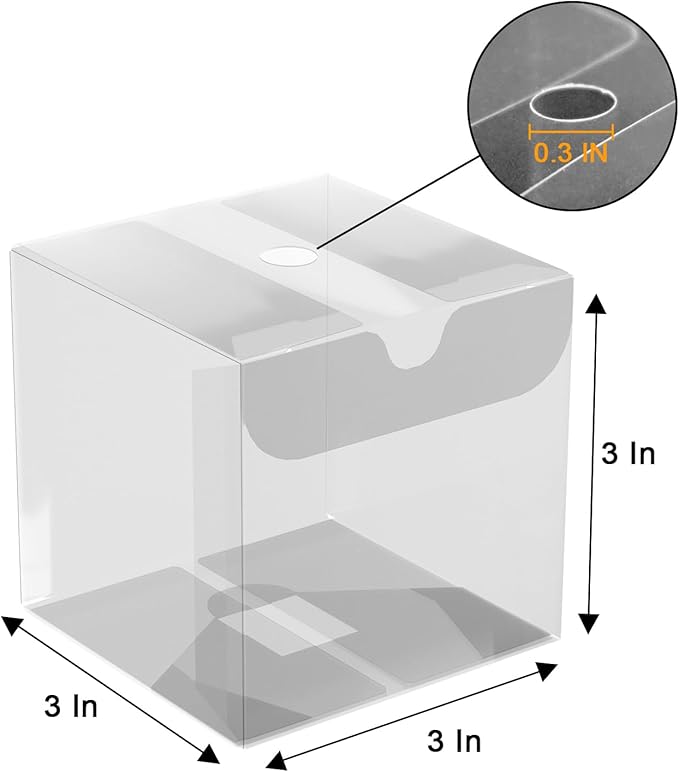 50pcs Clear Favor Boxes 3x3x3 Inch Chocolate Bomb Boxes Clear Gift Boxes Cupcake Box Macaron Box for Birthday Wedding Party