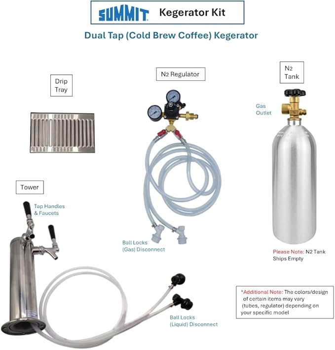 Summit 24" Cold Brew Kegerator, Dual Tap Kit, Stainless Steel- SBC7BRSCF2