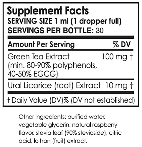 Pure Inventions - Green Tea Raspberry Water Infusion Drops - Antioxidants & Electrolytes - Health & Wellness Drink - Immunity Support - Sugar Free, Zero Calorie, No Artificial Sweeteners - 30 Servings