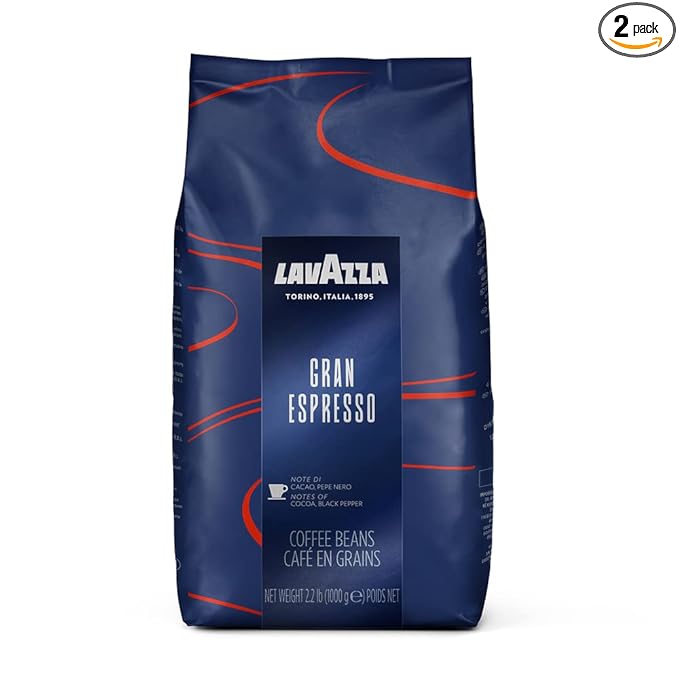 Lavazza medium roast Grand Espresso Whole Bean Coffee, 2.2-lbs (Pack of 2)