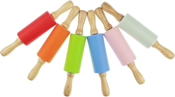 12 Pack Mini Small Rolling Pin for Kids, 9 Inch Kids Rolling Pin Wooden Handle