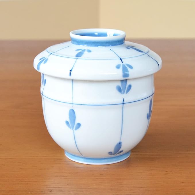 有田焼やきもの市場 Chawanmushi Cups with Lids Set of 2 Japanese Chawan Mushi Arita Imari ware Made in Japan Mebae