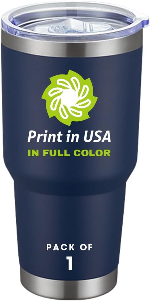 Personalized Tumbler with Pictures Text Logo,Print in USA,30oz Custom Coffee Tumbler with Lid & Straw,Double-layer Stainless Steel Custom Insulated Tumbler,Personalized Gifts As Birthday,Christmas