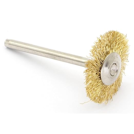 20PCS T-shaped Brass Wire Brushes - Metal Rust Removal, Cleaning, and Polishing - 22mm Diameter, 1/8″ (3mm) Shaft - Removes Burrs and Oxide Layer - Handles Rough Surfaces - Rotary Tool Accessories