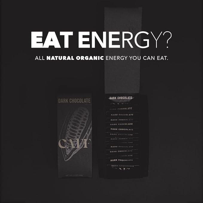 CAFF All Natural Energy Bites - Caffeinated Chocolate Flavored Chew for Energy Boost - No Added Sugar - 65mg Caffeine Chocolate Bars – 15 Calorie Organic Caffeine Snacks - Vegan, Gluten-Free, Keto (20 Bites)