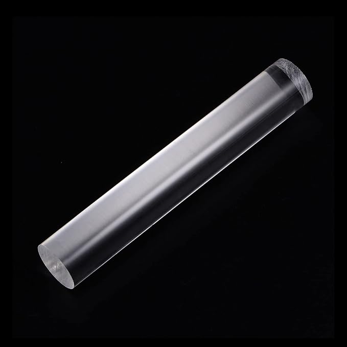 HARFINGTON Acrylic Clay Roller 6 Inch x 1 Inch Solid Non-Stick Plastic Round Tube Roller Polymer Clay Rod Fondant Rolling Pin for Shaping, Sculpting, Modeling DIY Crafts, Transparent