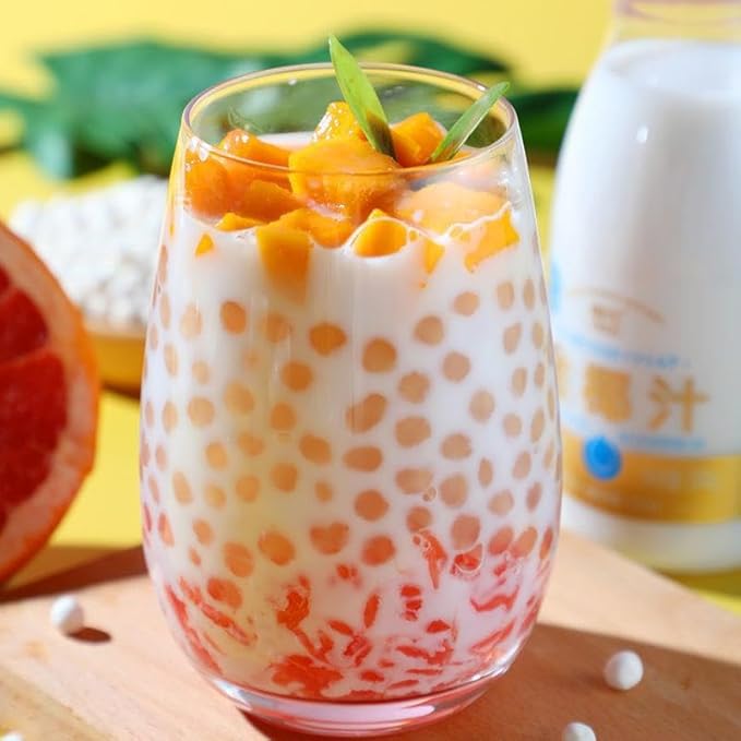 Authentic Thai Small Tapioca Boba Pearls (Sago Balls) from Cassava - Perfect for Bubble Tea, Pudding, Desserts - Gluten-Free, Vegan-Friendly & Flavor-Absorbent - Versatile for Soups and Sauces, Best for Bubble Boba Milk Tea, Tapioca Pudding, Desserts, ...